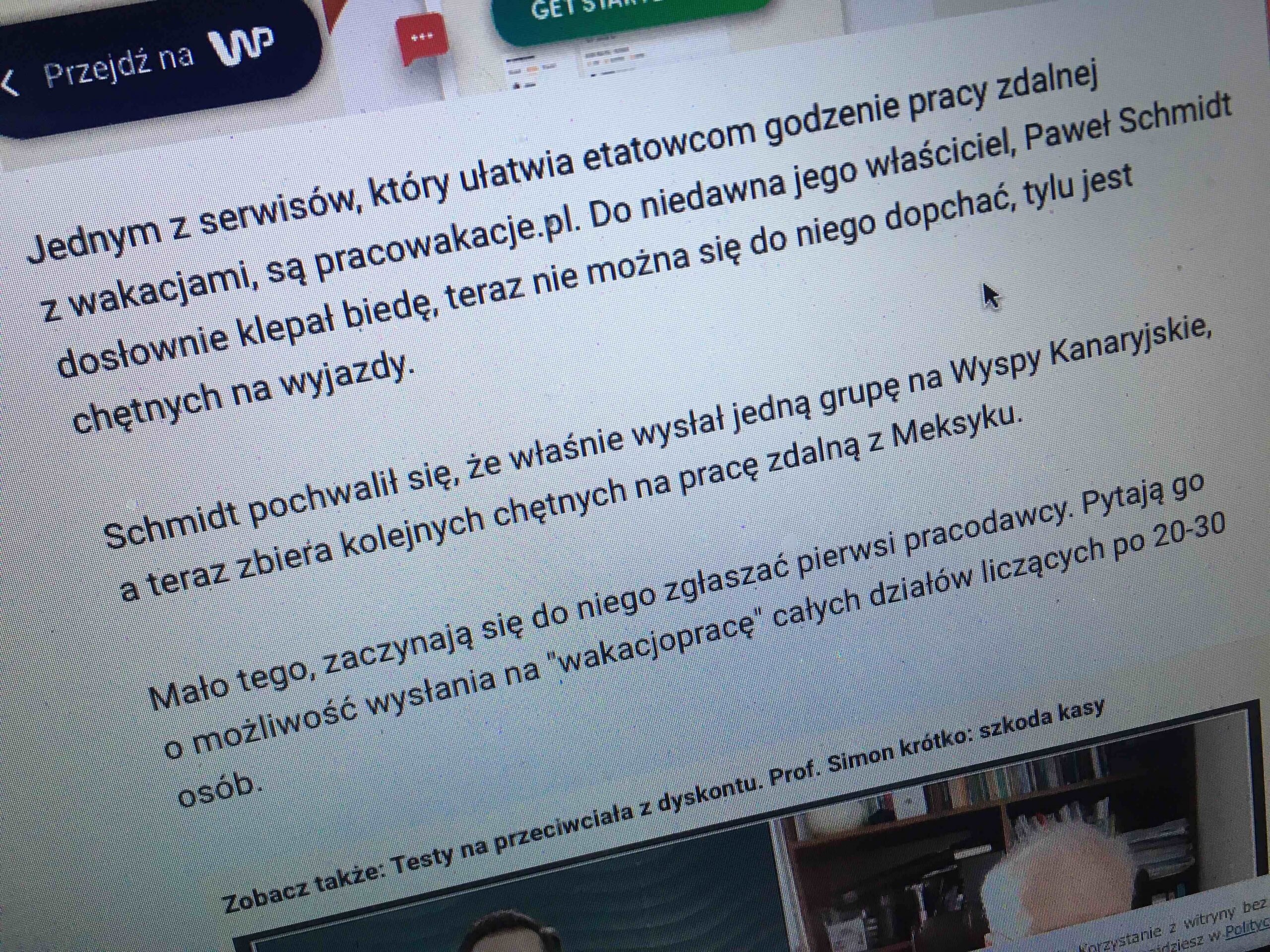 money.pl o pracowakacjach